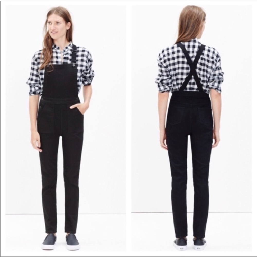 Madewell skinny cross back overalls